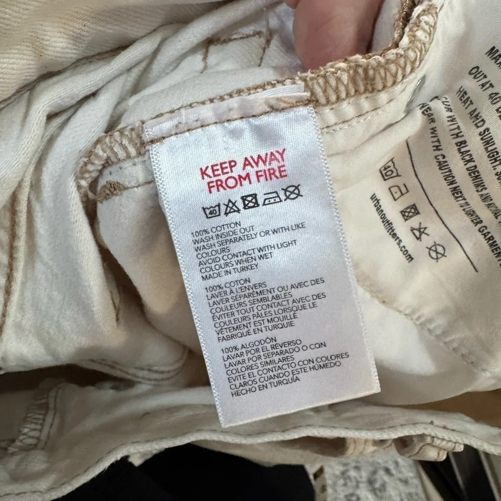 BDG Pax Urban Outfitters Cream Straight Leg Jeans